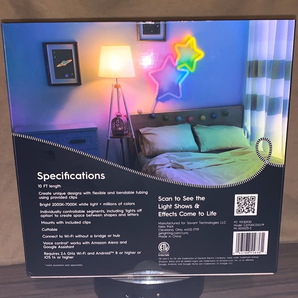 GE Cync Full Color Dynamic Effects Neon-Shape Smart Light - New In Box - Picture 2 of 4